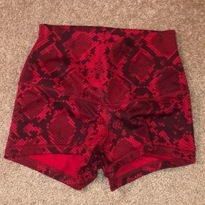 Lululemon boogie shorts in red snakeskin